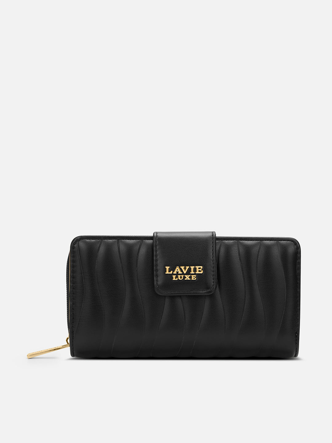 Lucie Emboss Bifold Ziparound Black