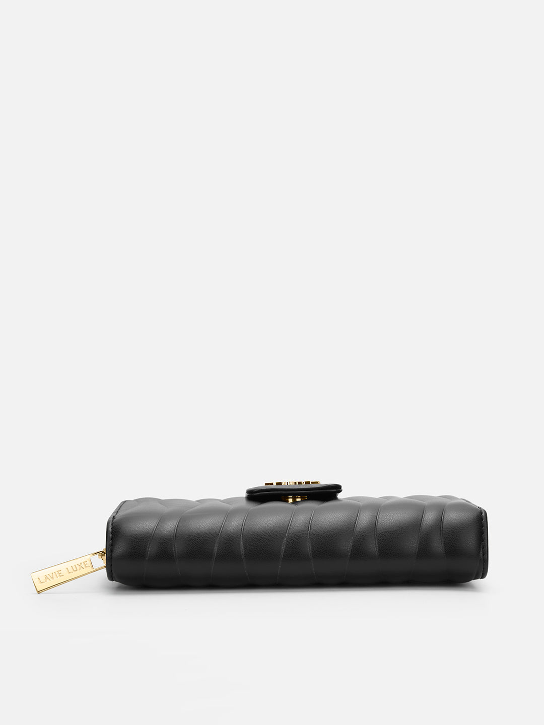 Lucie Emboss Bifold Ziparound Black