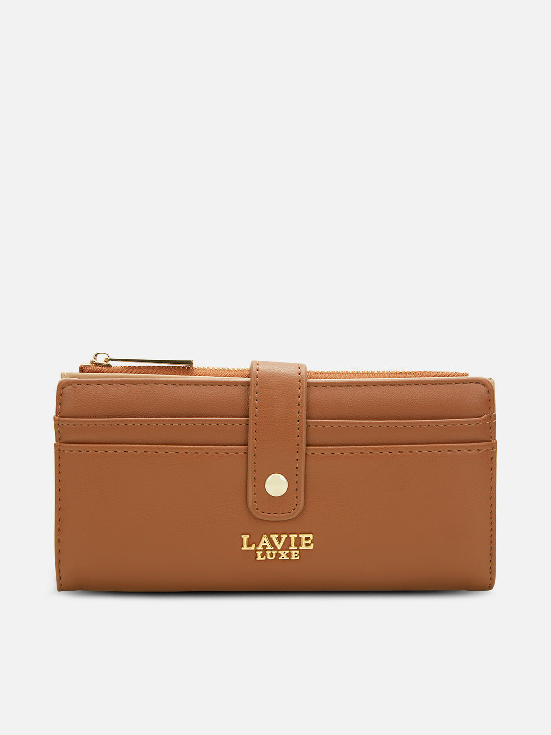Alice Bifold Zip Large Tan