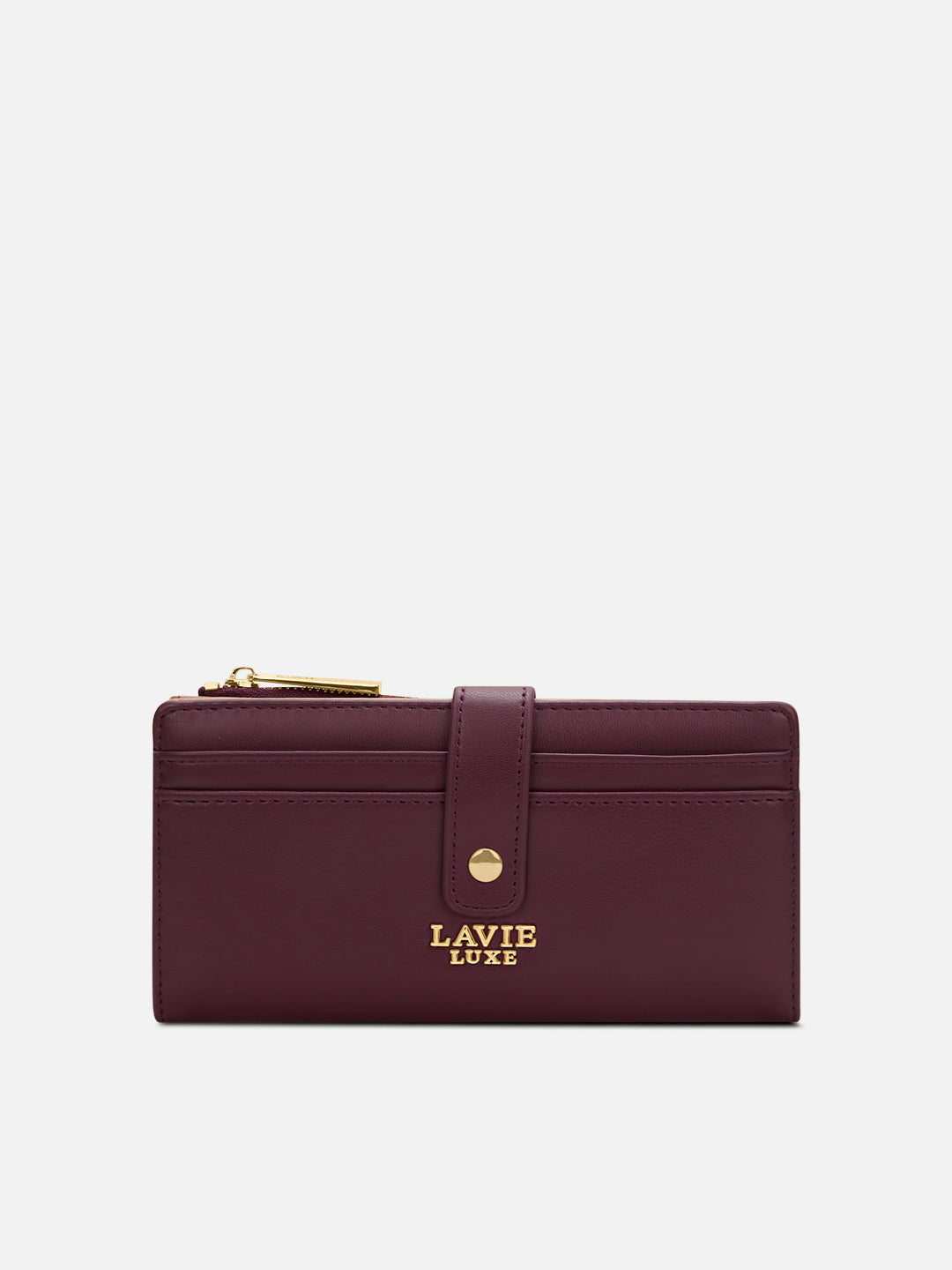 Alice Bifold Zip Large Wallet Wine