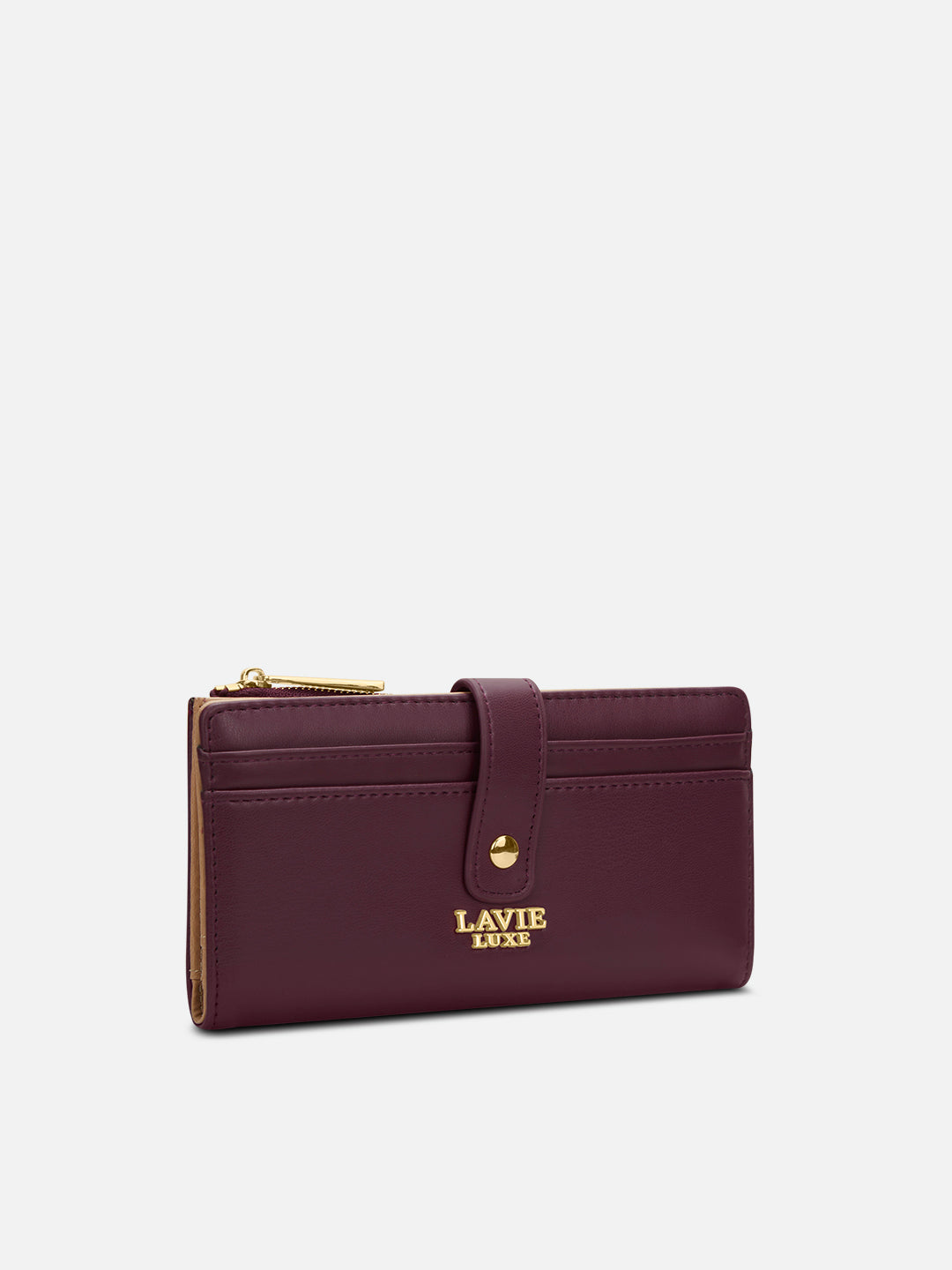 Alice Bifold Zip Large Wallet Wine