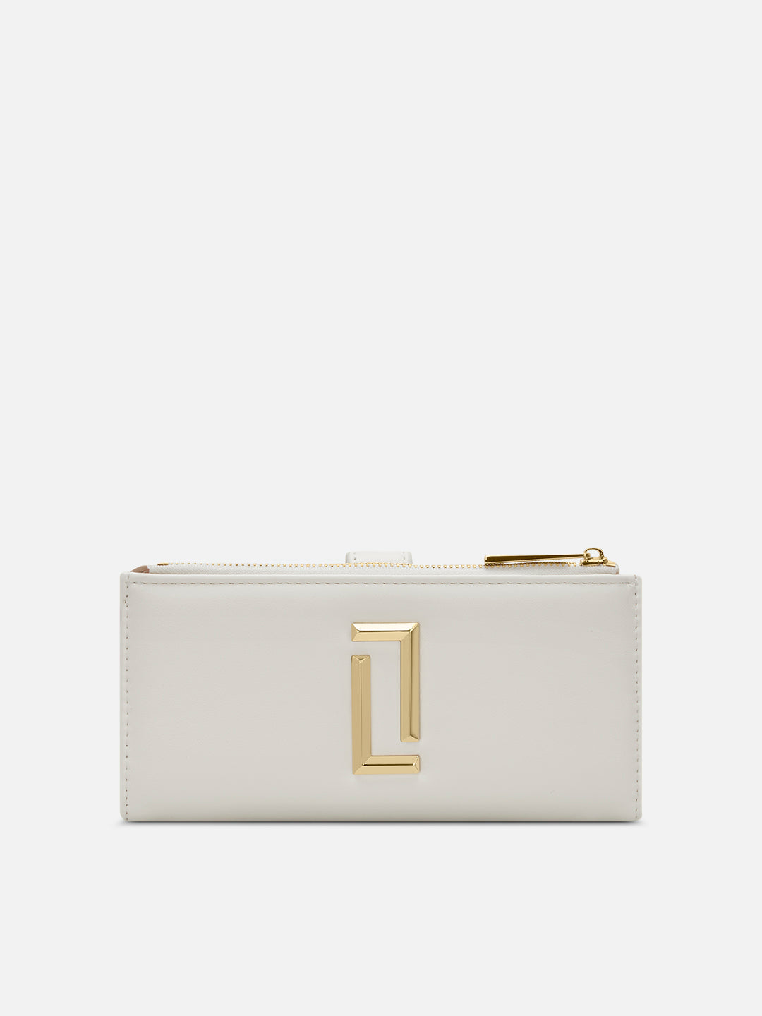 Alice Bifold Zip Large Wallet Off White
