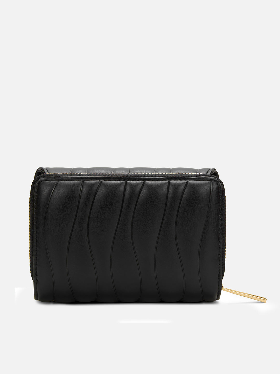 Lucie Emboss Trifold Medium Black