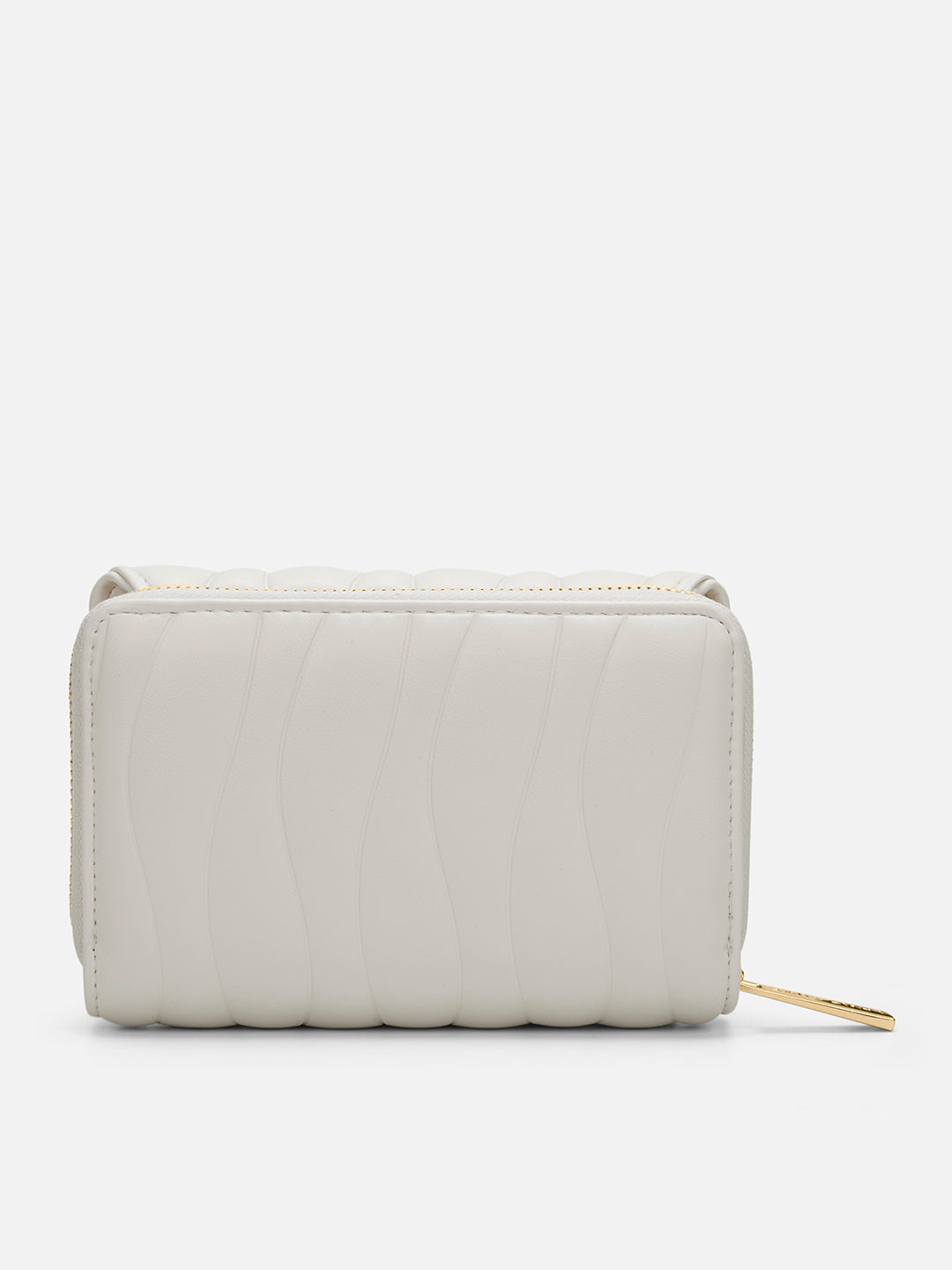Lucie Emboss Trifold Medium Wallet Off White