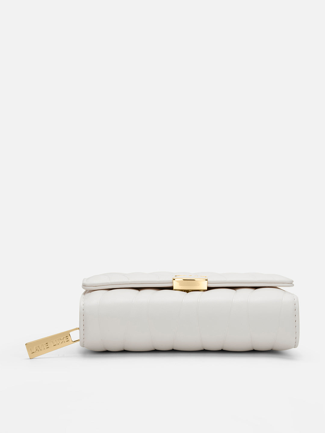 Lucie Emboss Trifold Medium Wallet Off White