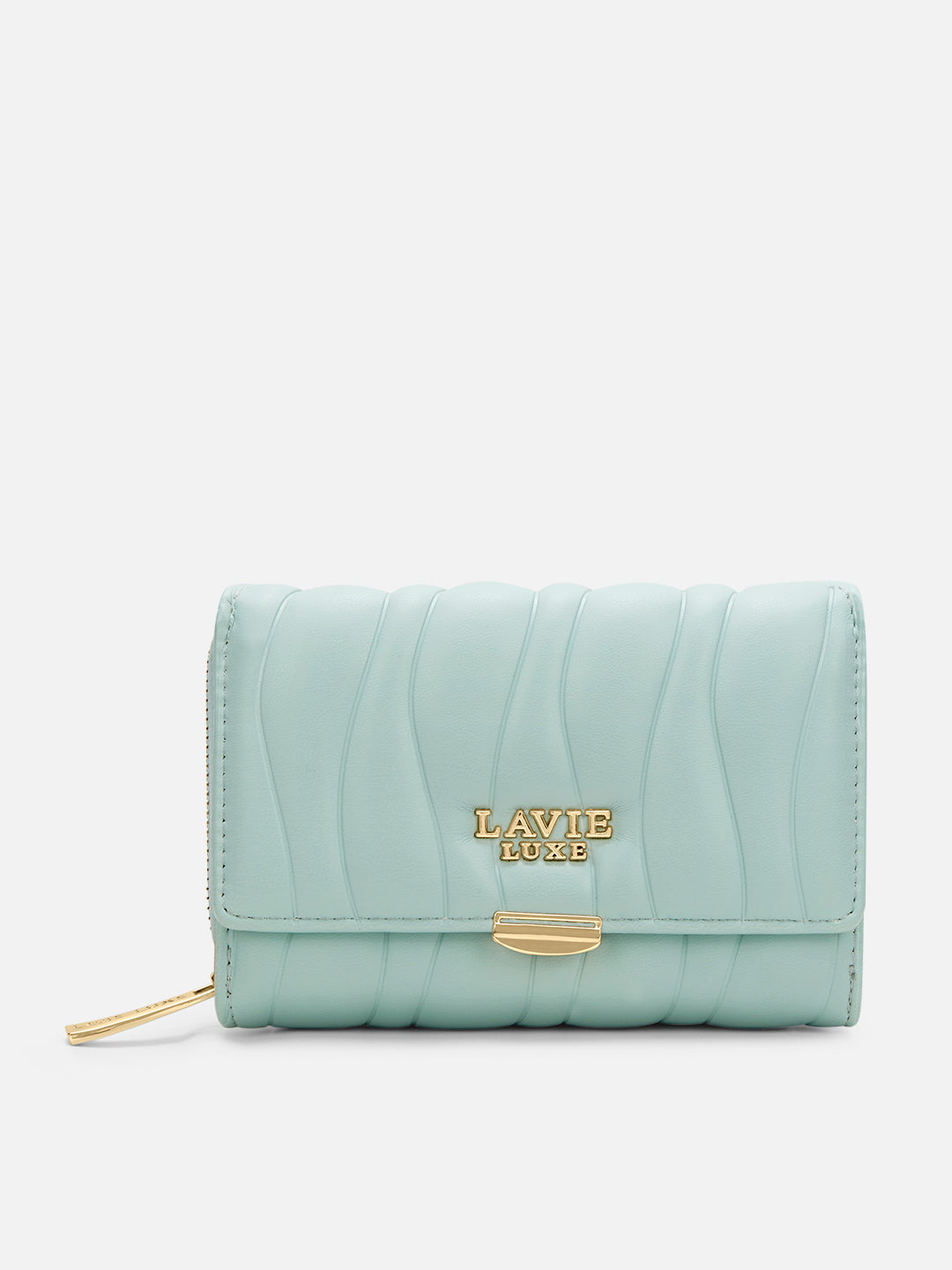 Lucie Emboss Trifold Medium Wallet Mint