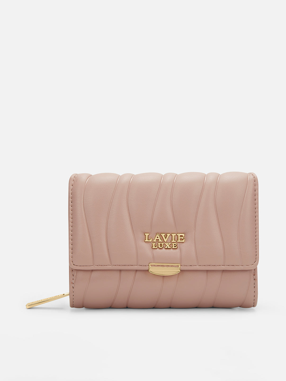 Lucie Emboss Trifold Medium Mocha