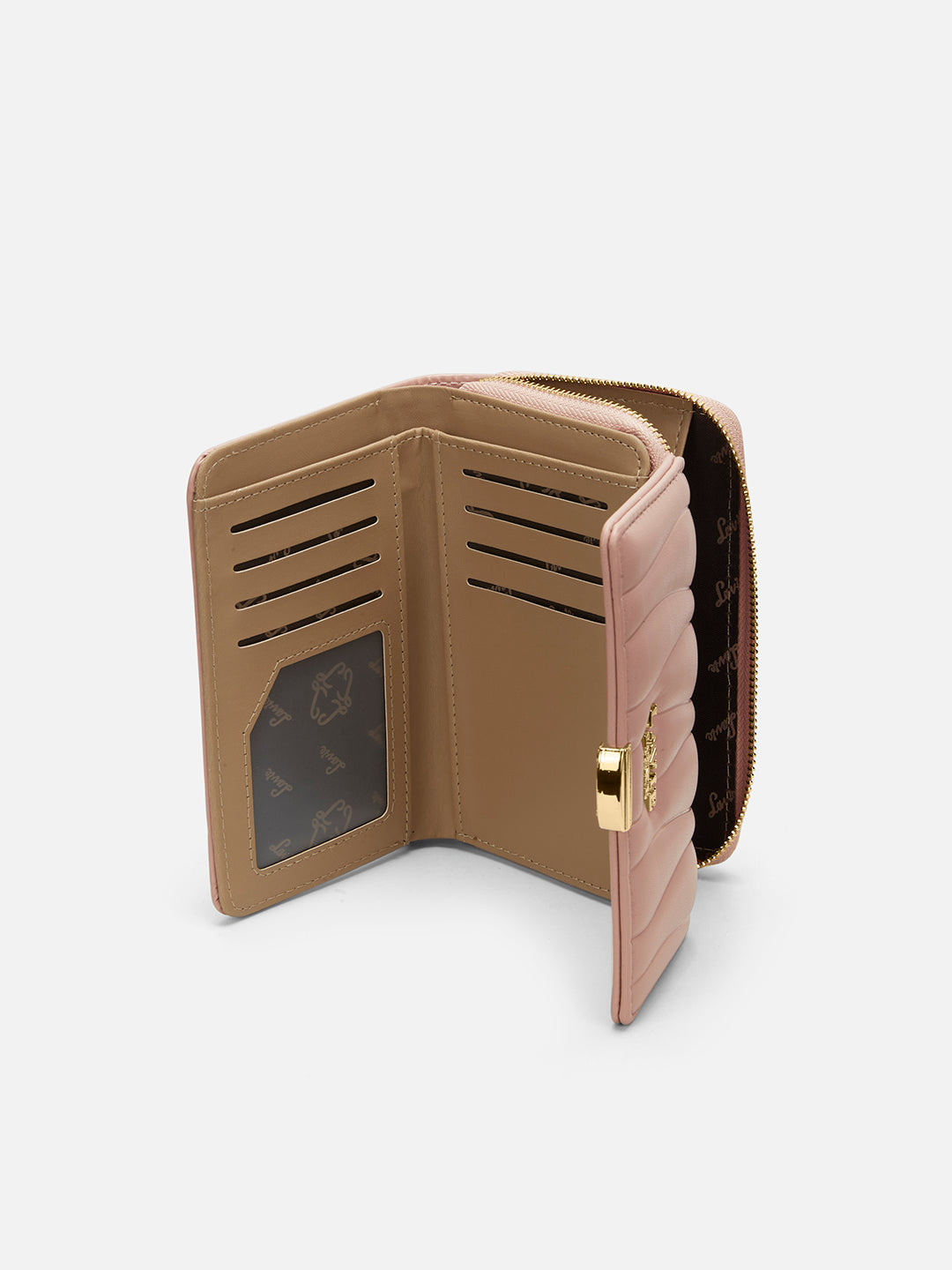Lucie Emboss Trifold Medium Mocha