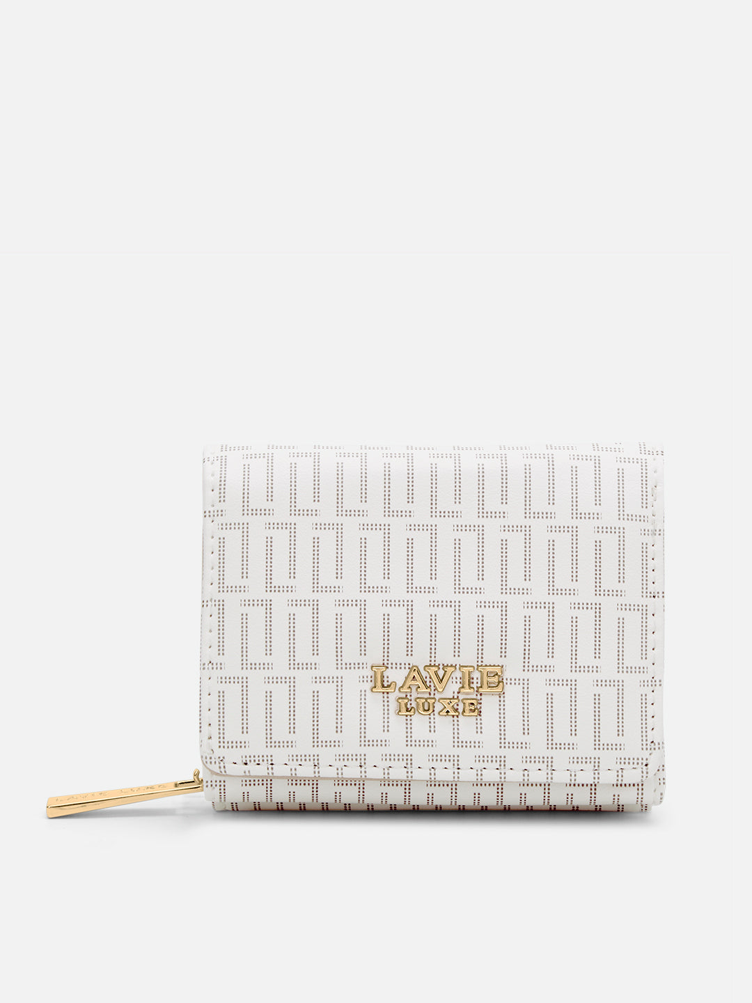 Monogram Lea Triifold Small Wallet White