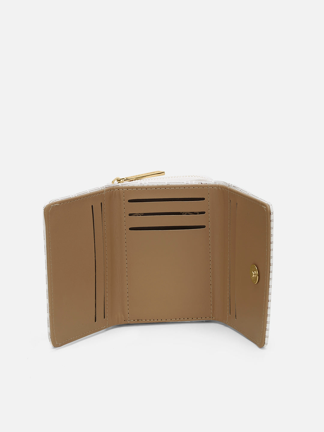 Monogram Lea Triifold Small Wallet White