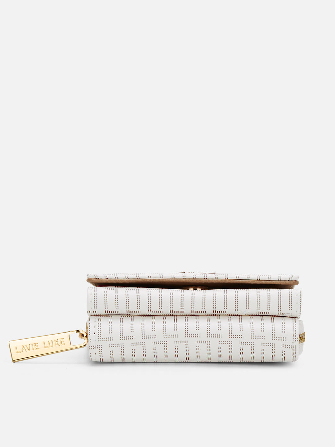 Monogram Lea Triifold Small Wallet White