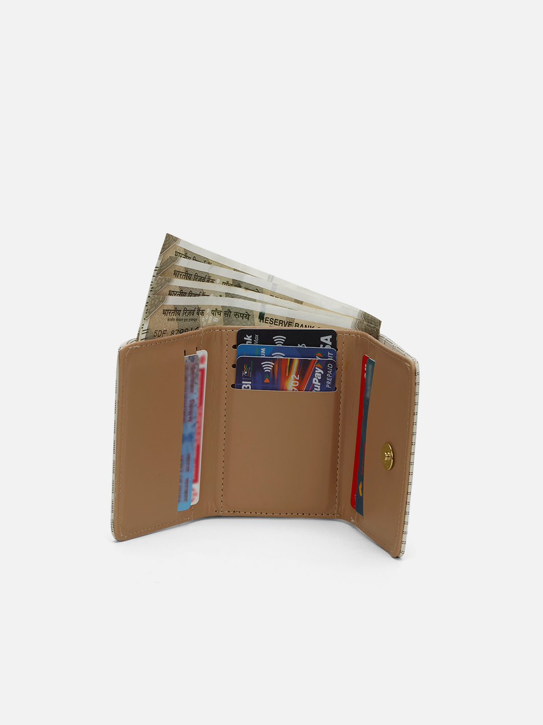 Monogram Lea Triifold Small Wallet White