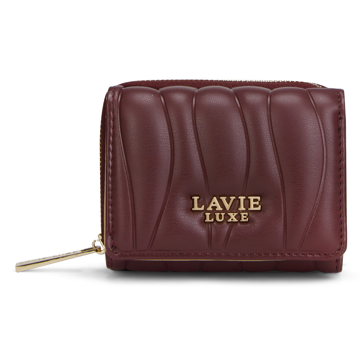 Lucie Emboss Trifold Small Wallet Wine