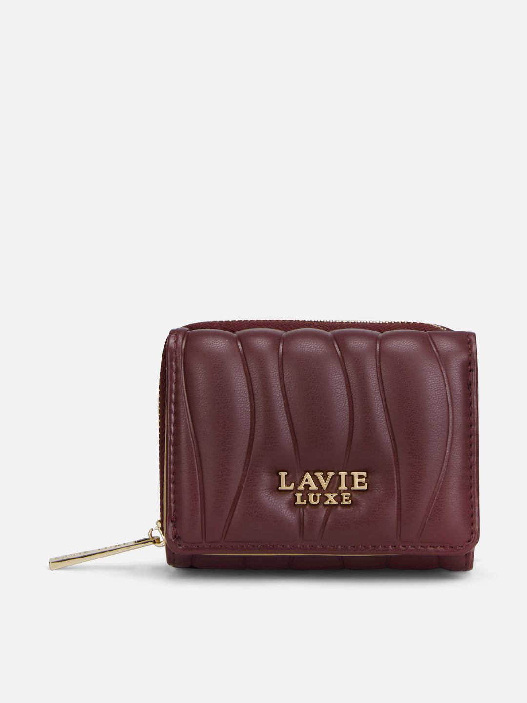 Lucie Emboss Trifold Small Wine Wallet