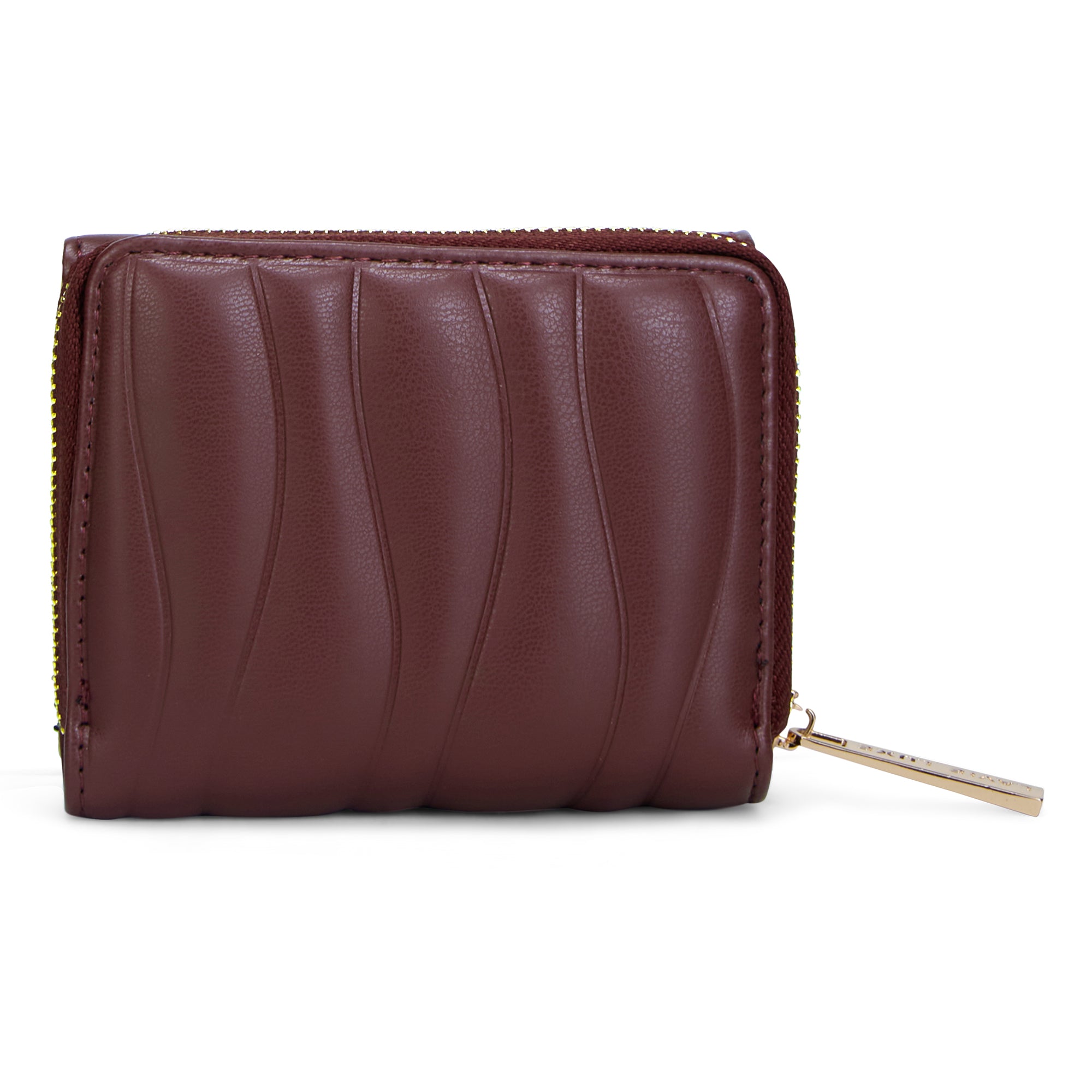 Lucie Emboss Trifold Small Wallet Wine