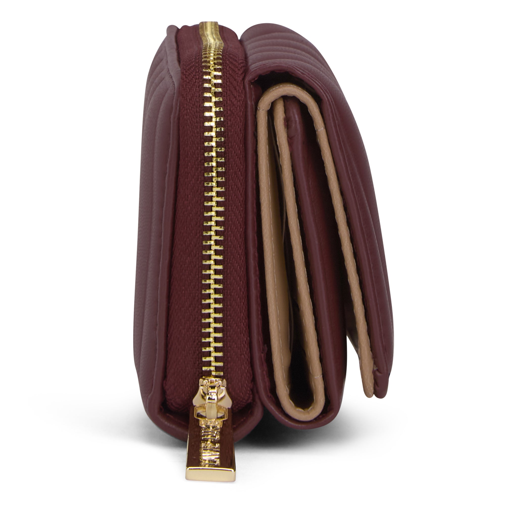 Lucie Emboss Trifold Small Wallet Wine