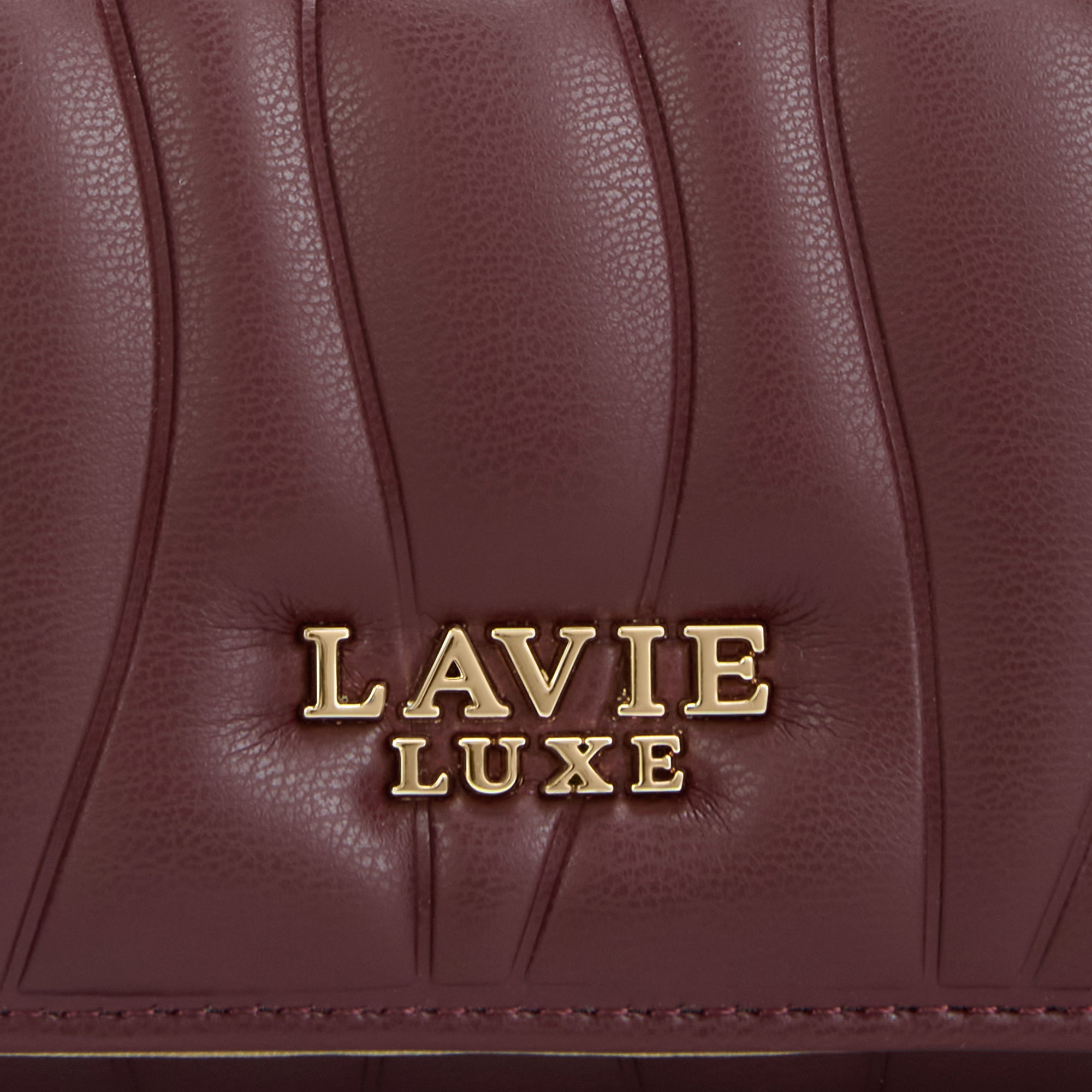 Lucie Emboss Trifold Small Wallet Wine