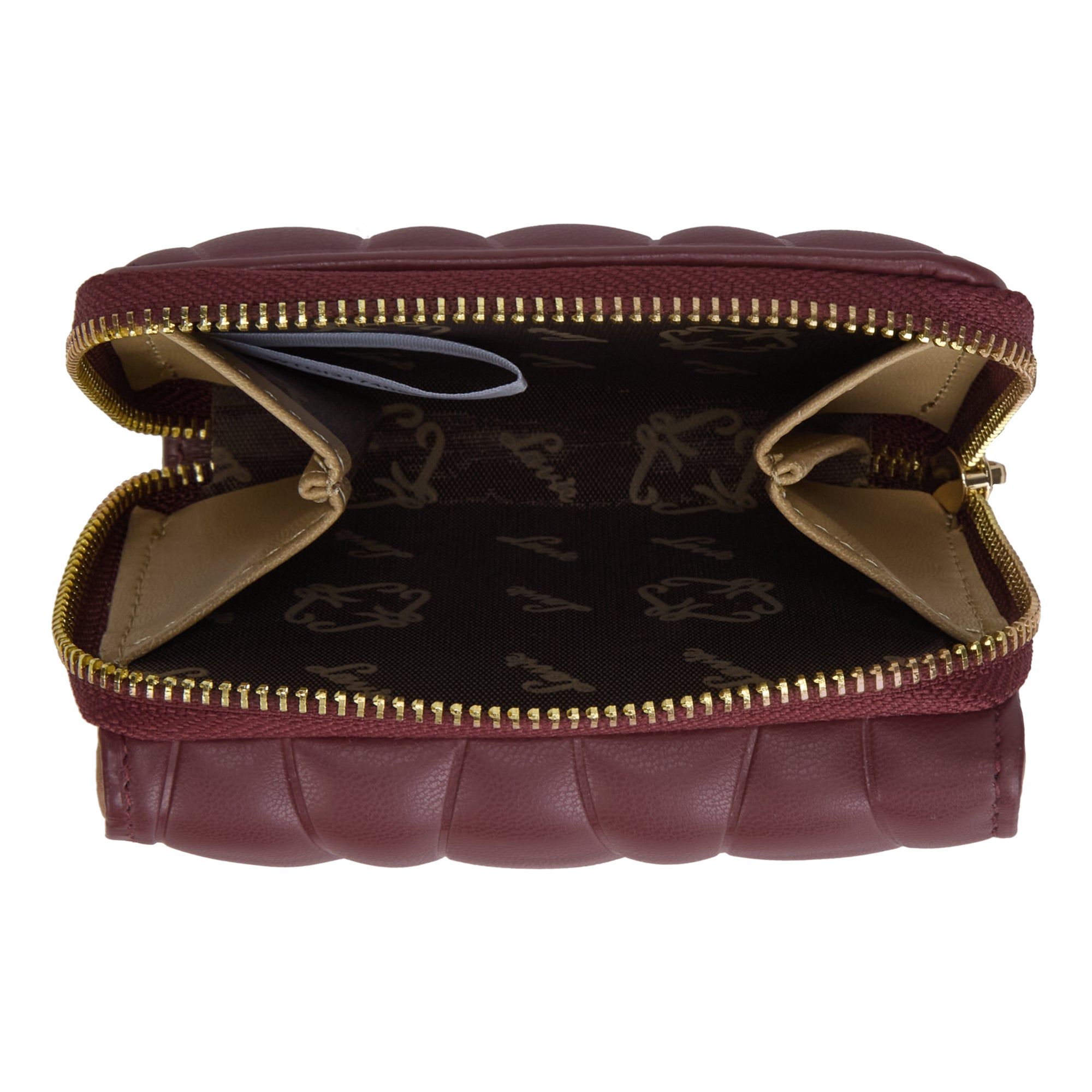 Lucie Emboss Trifold Small Wallet Wine