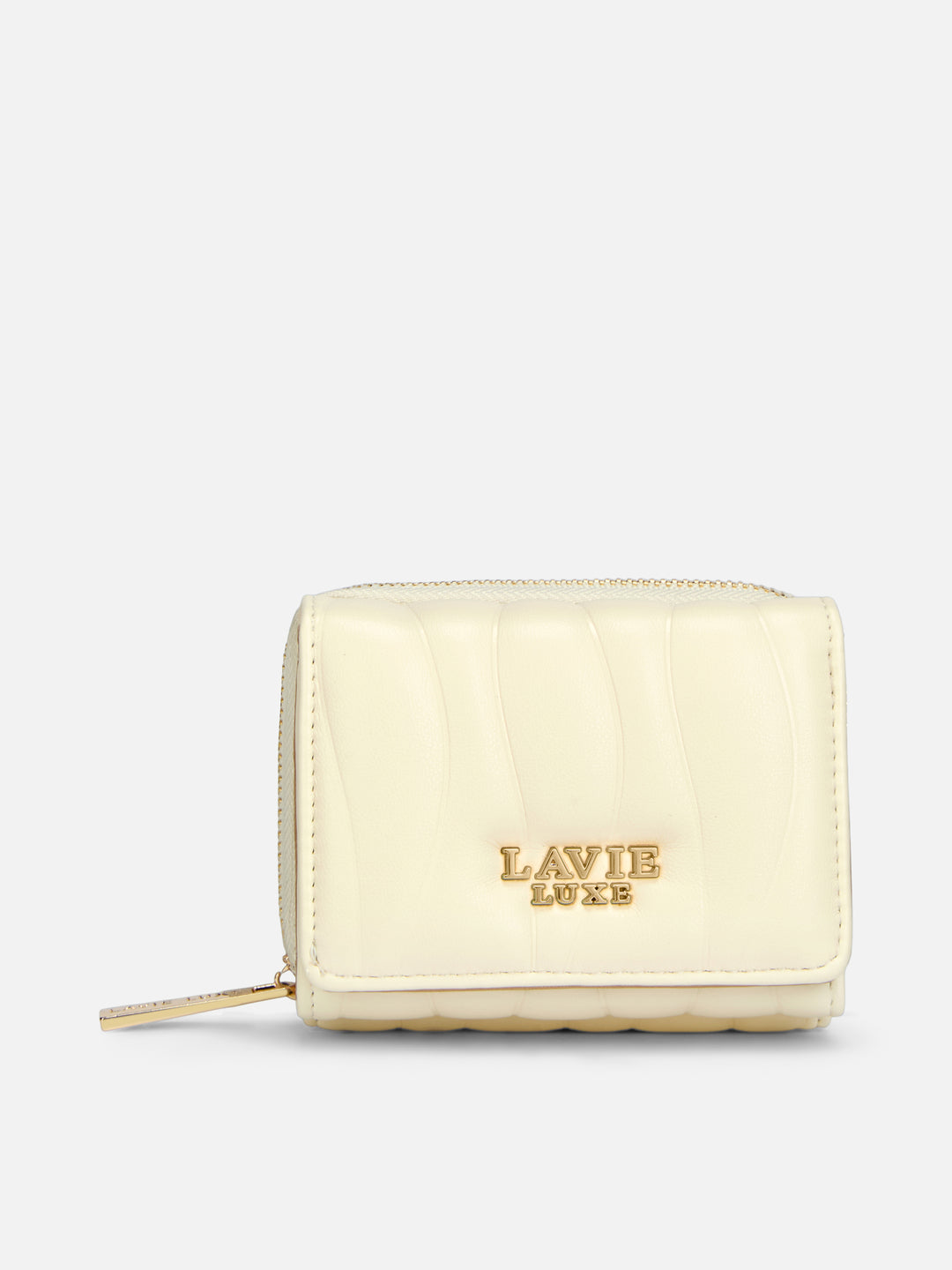 Lucie Emboss Trifold Small Off White Wallet