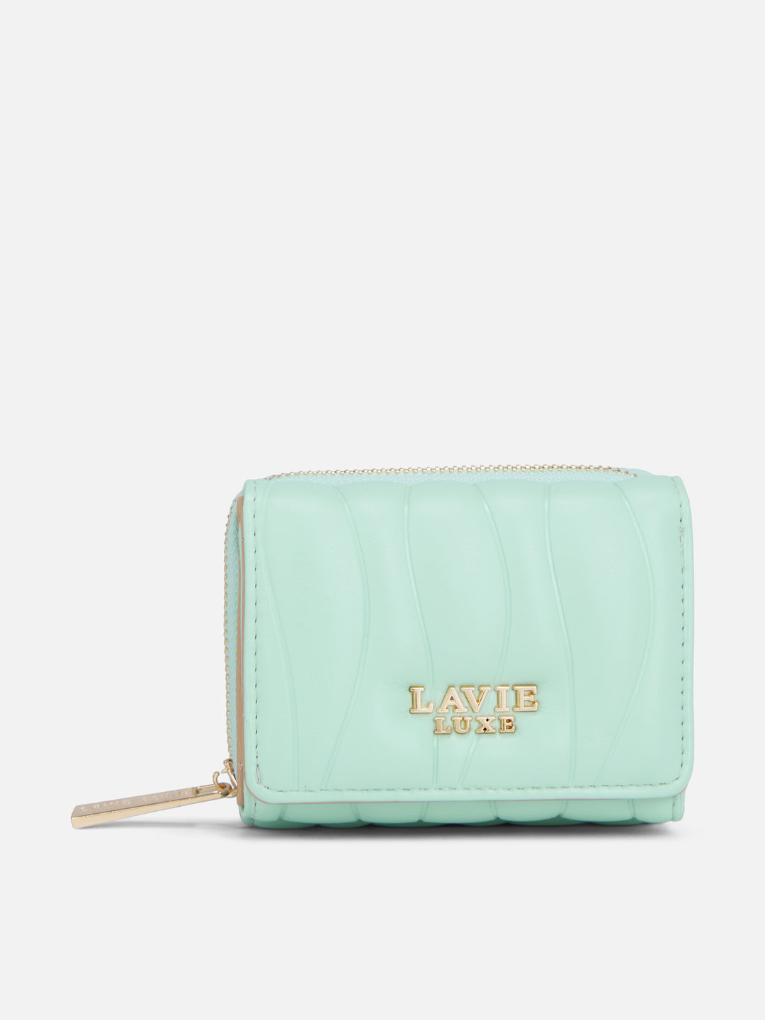 Lucie Emboss Trifold Small Green Wallet