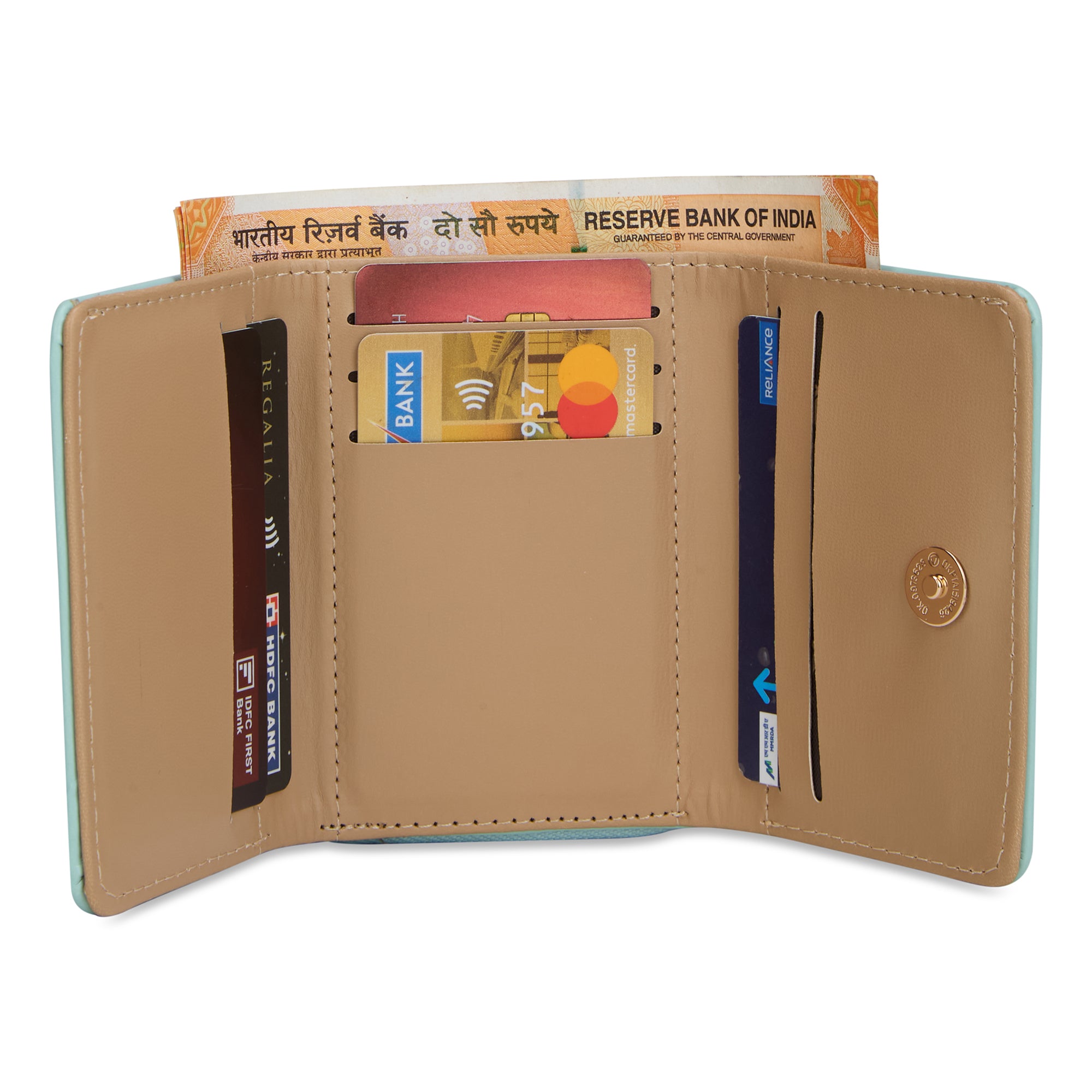 Lucie Emboss Trifold Small Wallet Mint