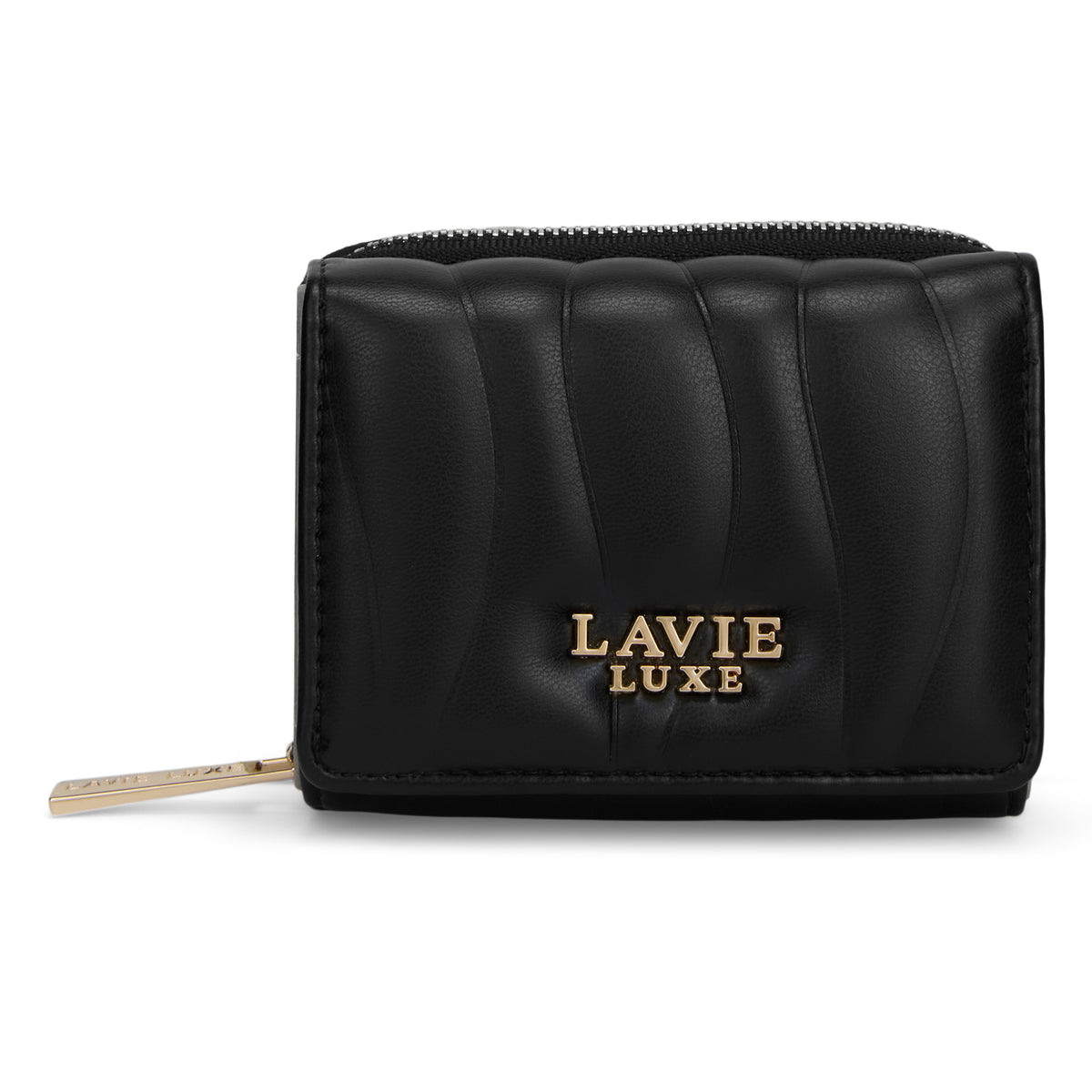 Lucie Emboss Trifold Small Black