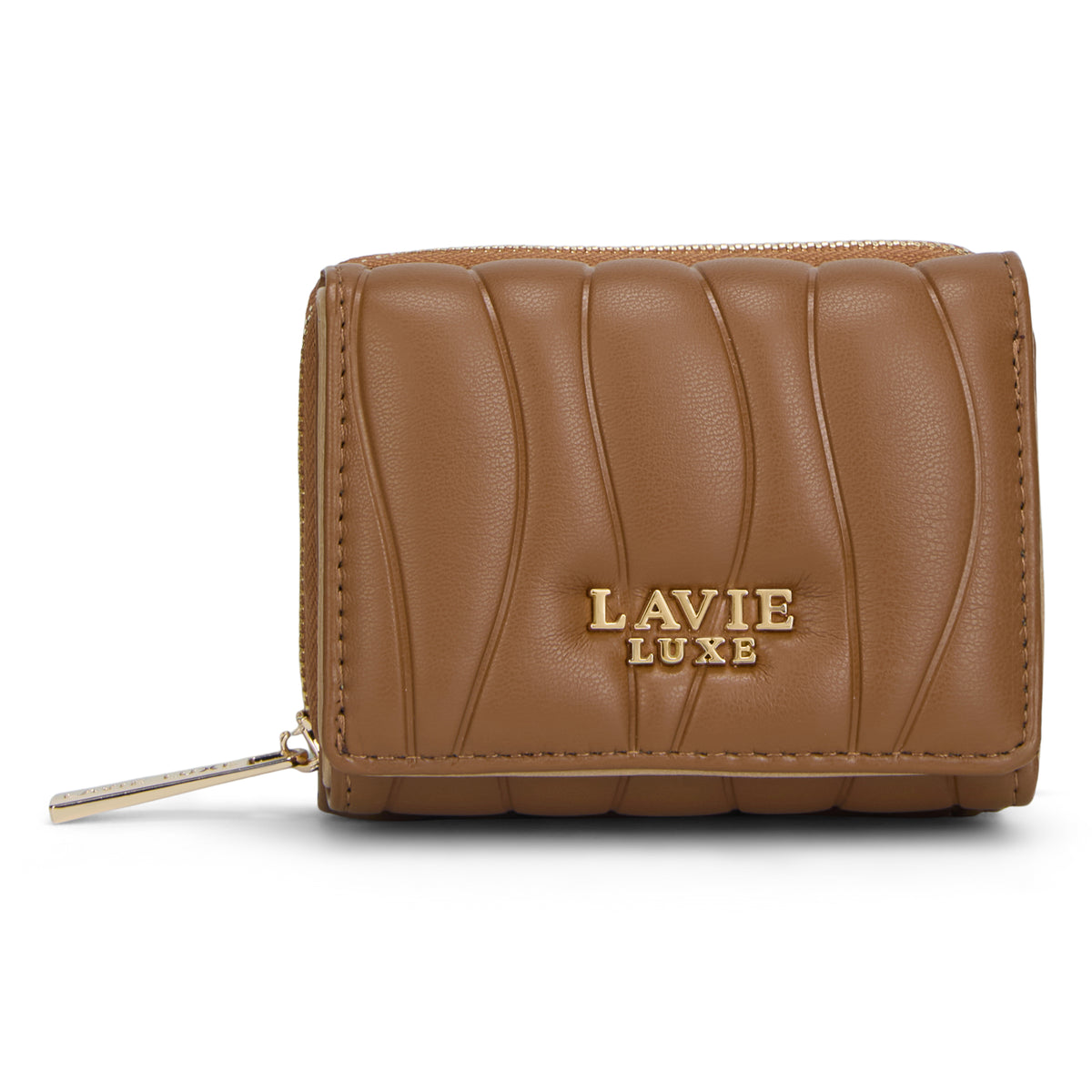 Lucie Emboss Trifold Small Tan