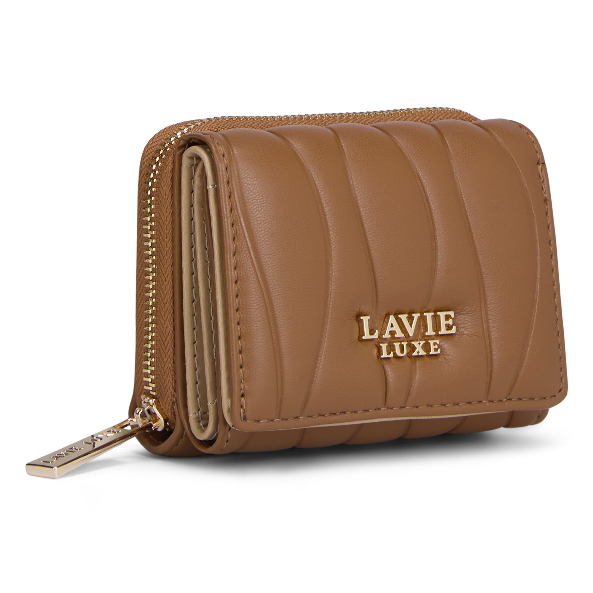 Lucie Emboss Trifold Small Tan