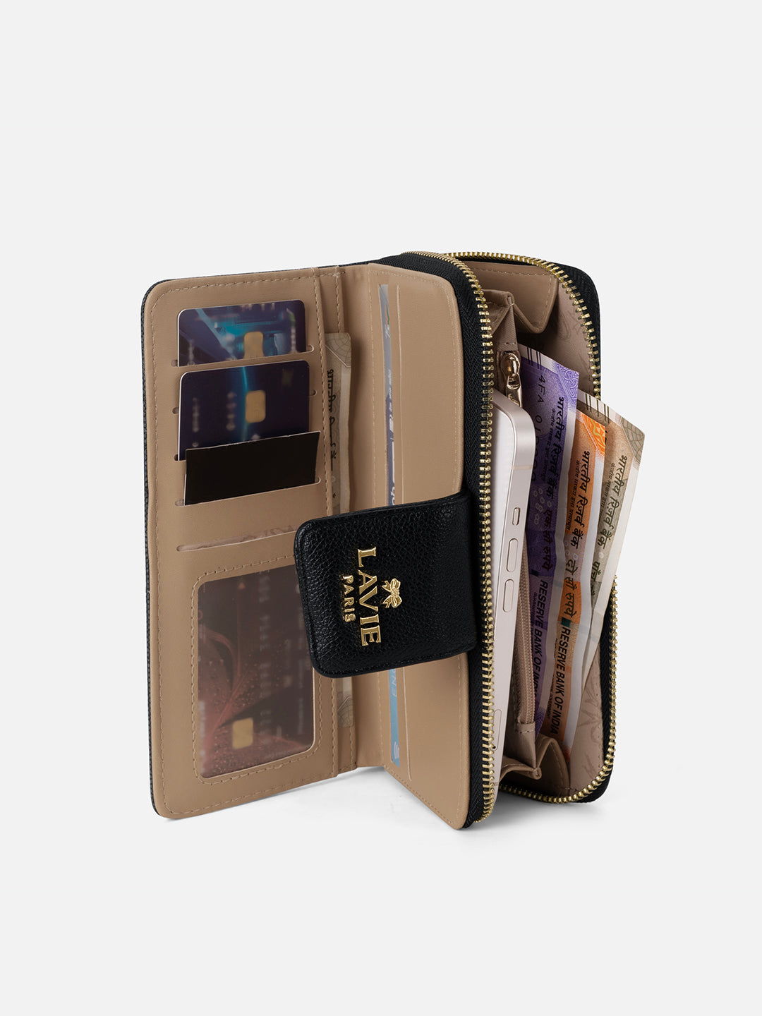 Mono Marie Bifold Zip Around Wallet Charcoal