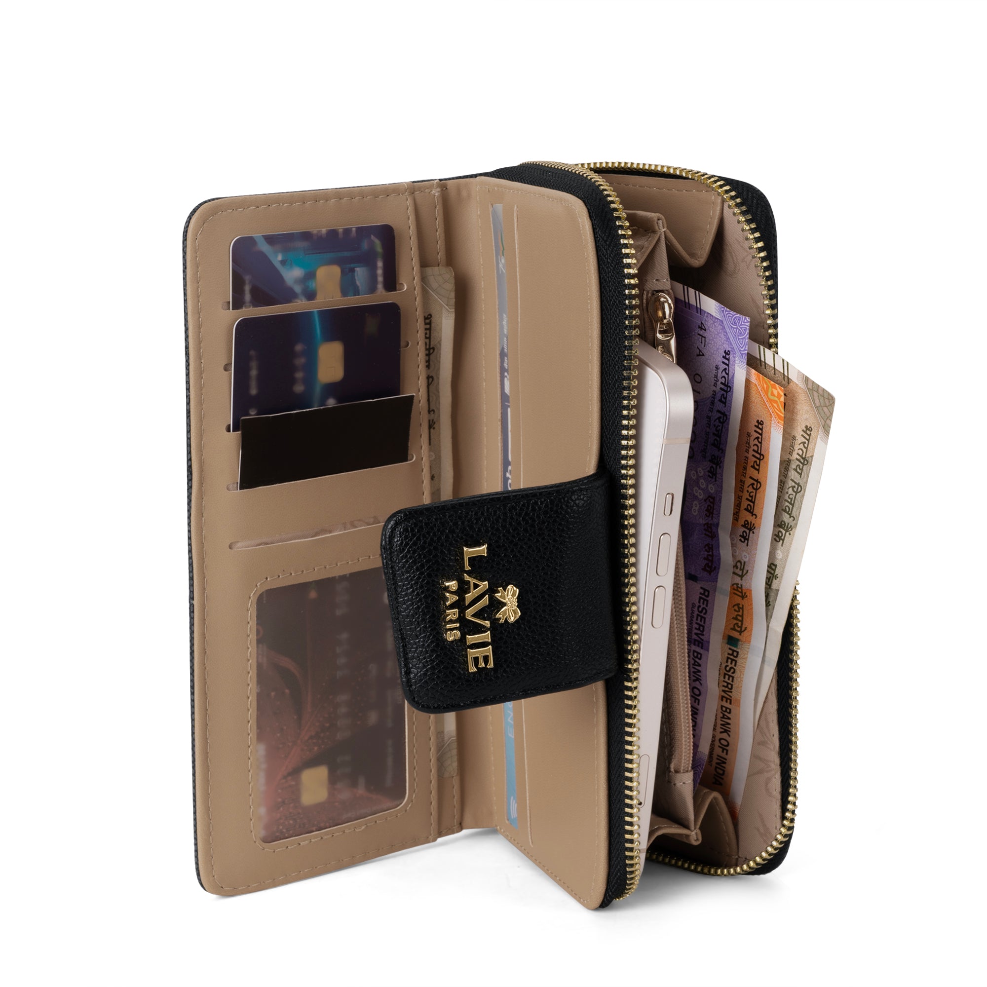 Mono Marie Bifold Zip Around Wallet Charcoal