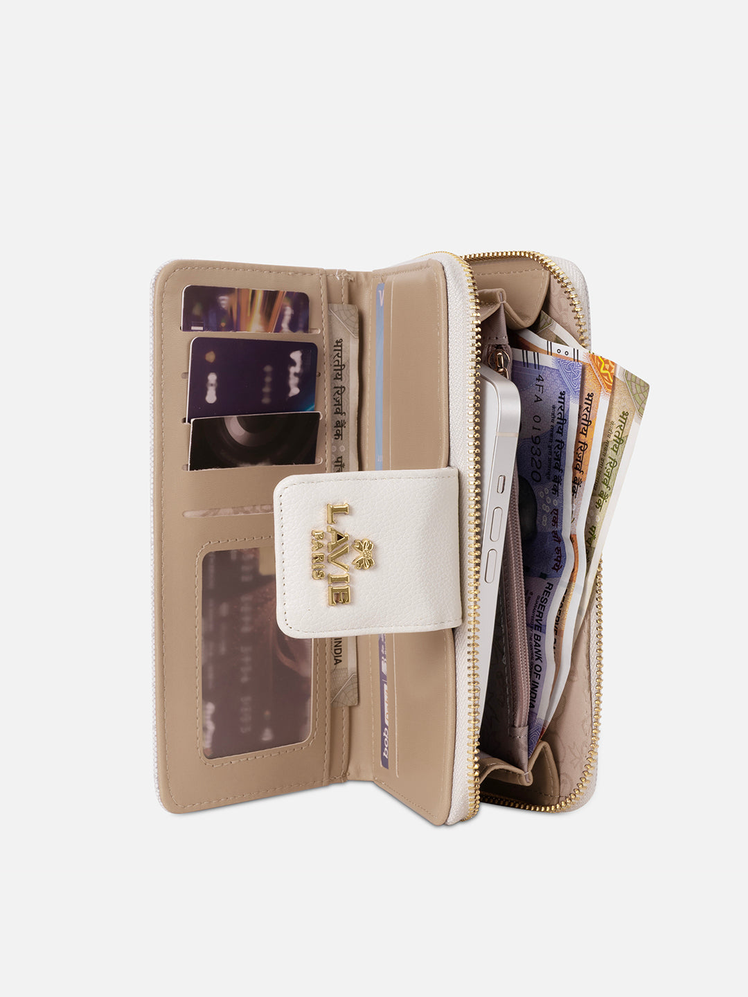 Mono Marie Bifold Zip Around Wallet Ivory
