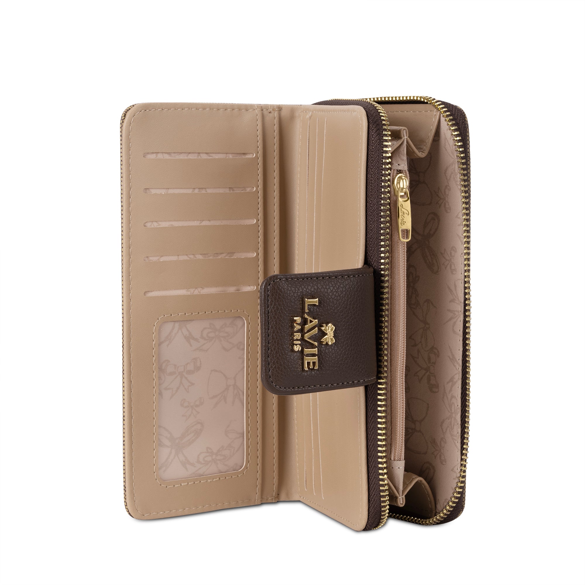 Mono Marie Bifold Zip Around Wallet Latte