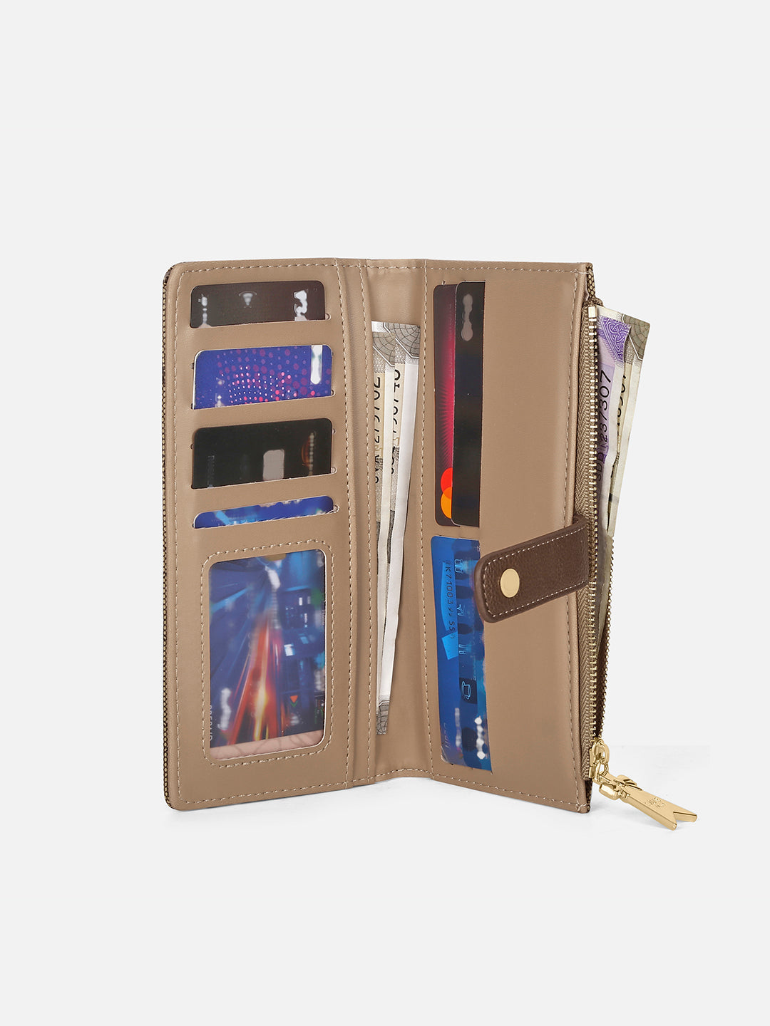 Mono Marice Bifold Zip Wallet Latte