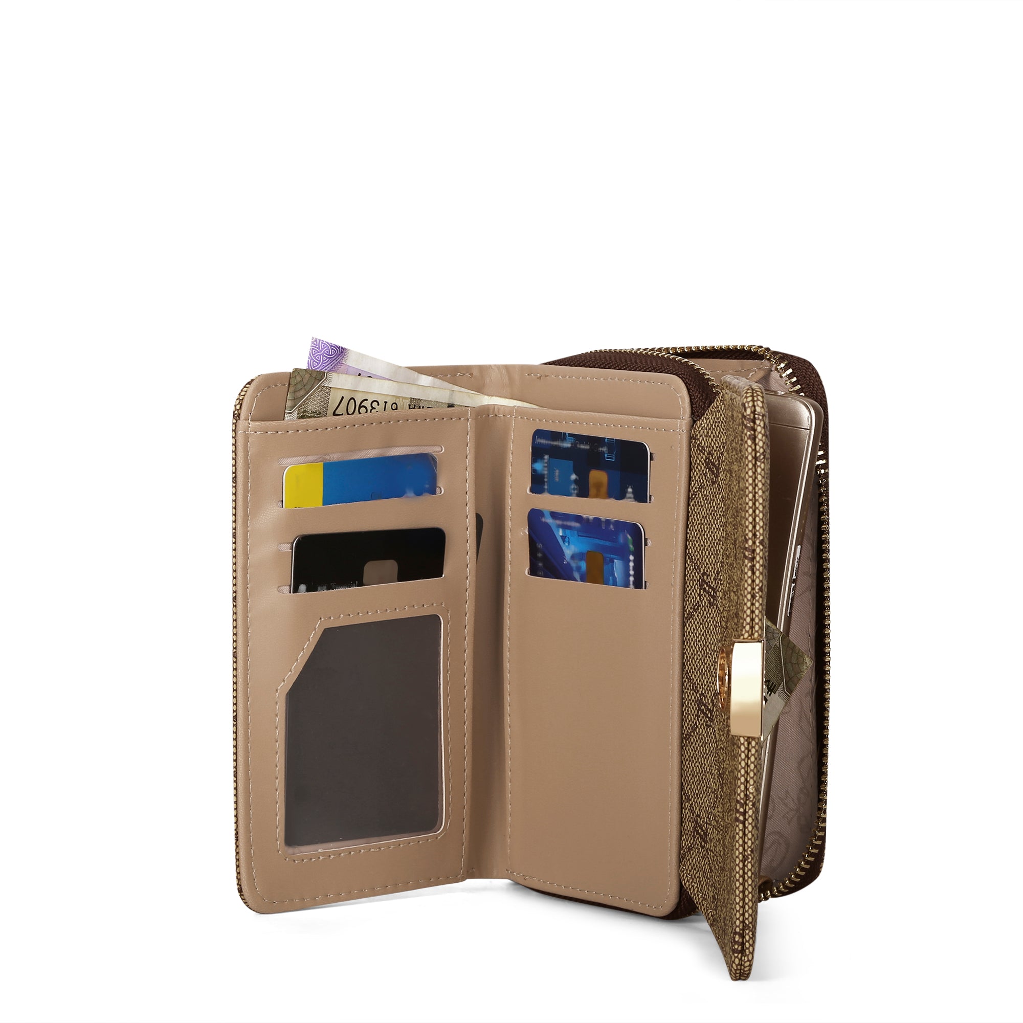 Mono Neomee Trifold Wallet Latte