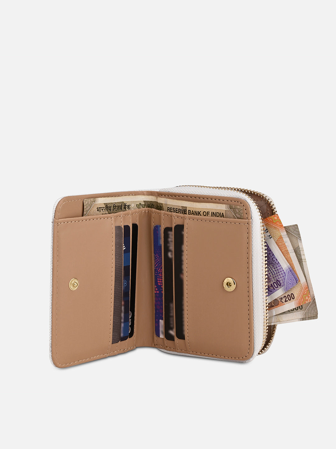 Mono Lynette Flap Zip Around Wallet Ivory