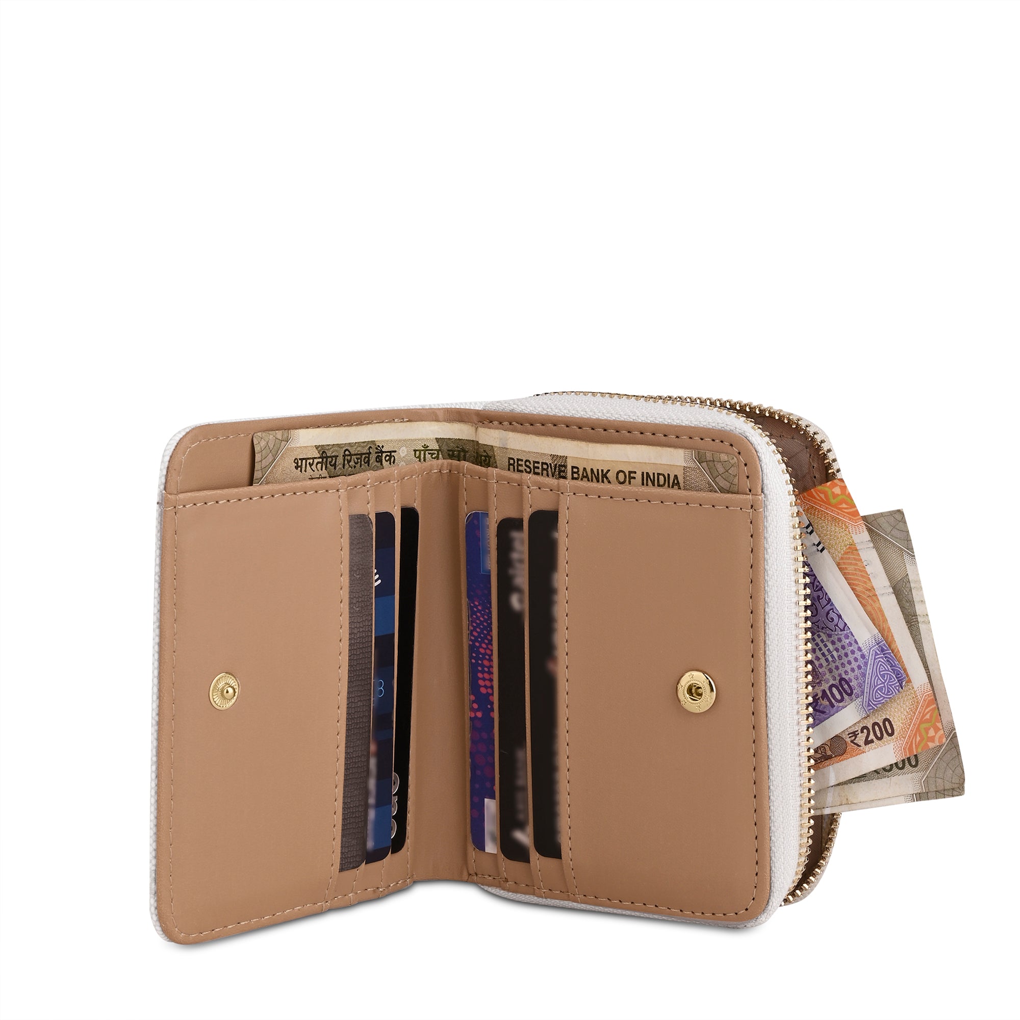 Mono Lynette Flap Zip Around Wallet Ivory