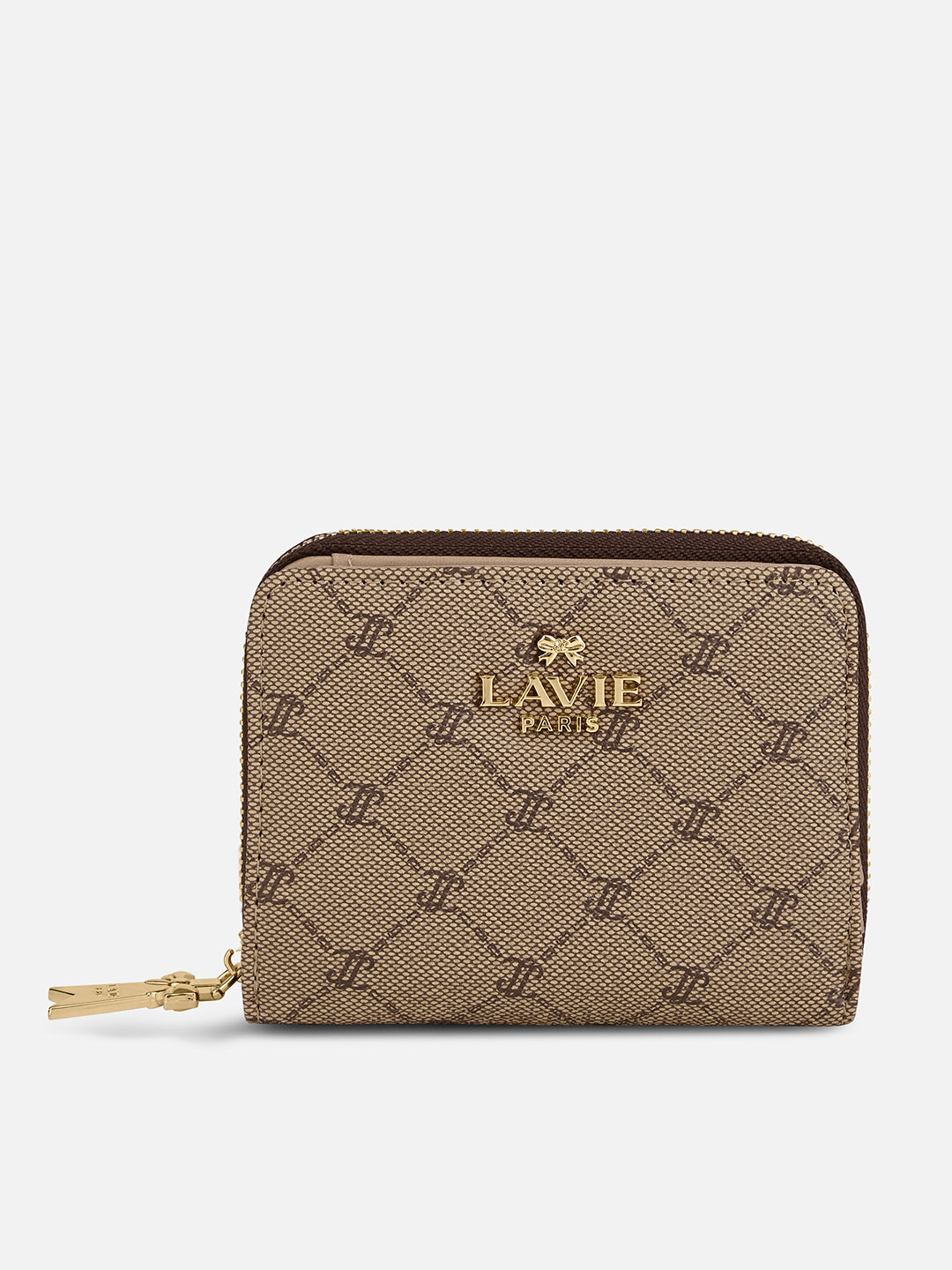 Mono Lynette Flap Zip Around Wallet Latte