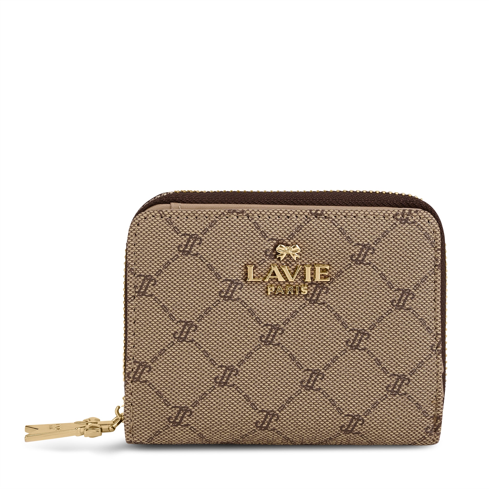 Mono Lynette Flap Zip Around Wallet Latte