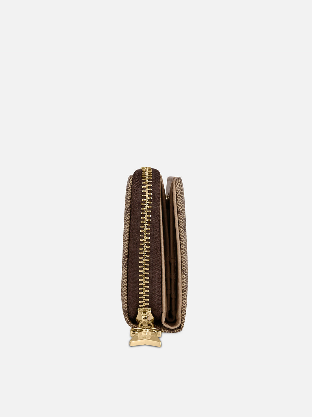 Mono Lynette Flap Zip Around Wallet Latte