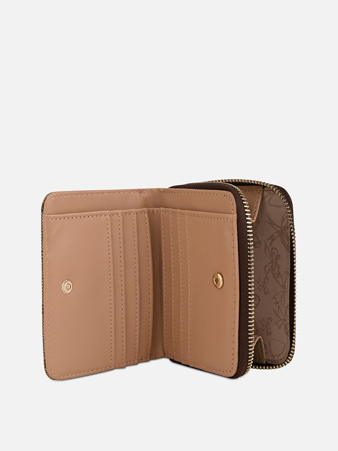 Mono Lynette Flap Zip Around Wallet Latte