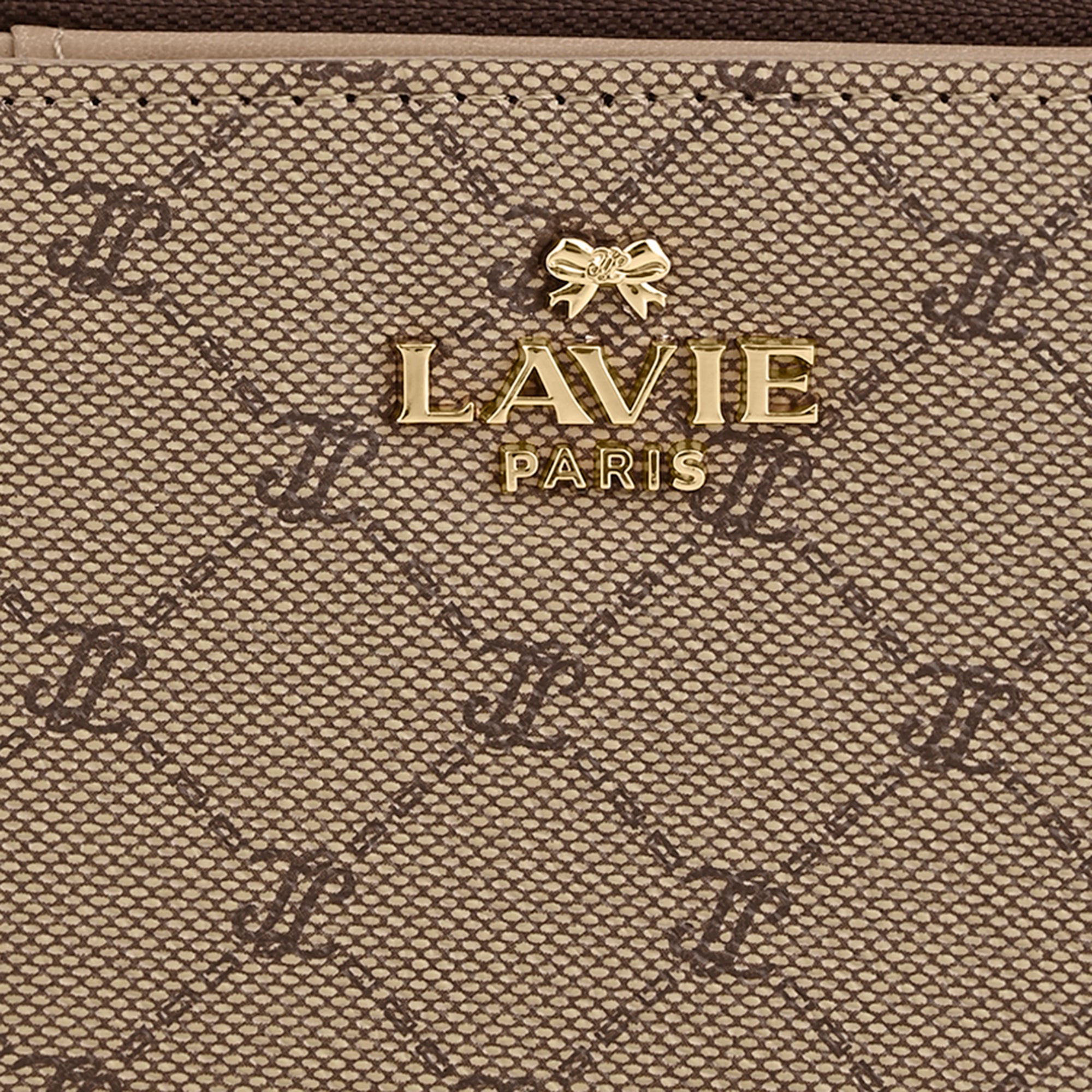 Mono Lynette Flap Zip Around Wallet Latte