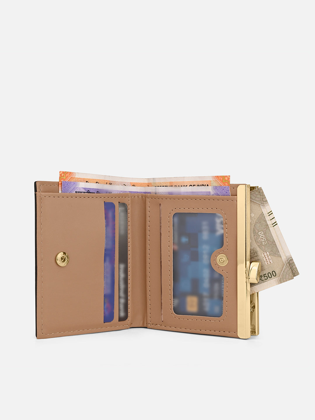 Mono Romane Small Frame Wallet Charcoal