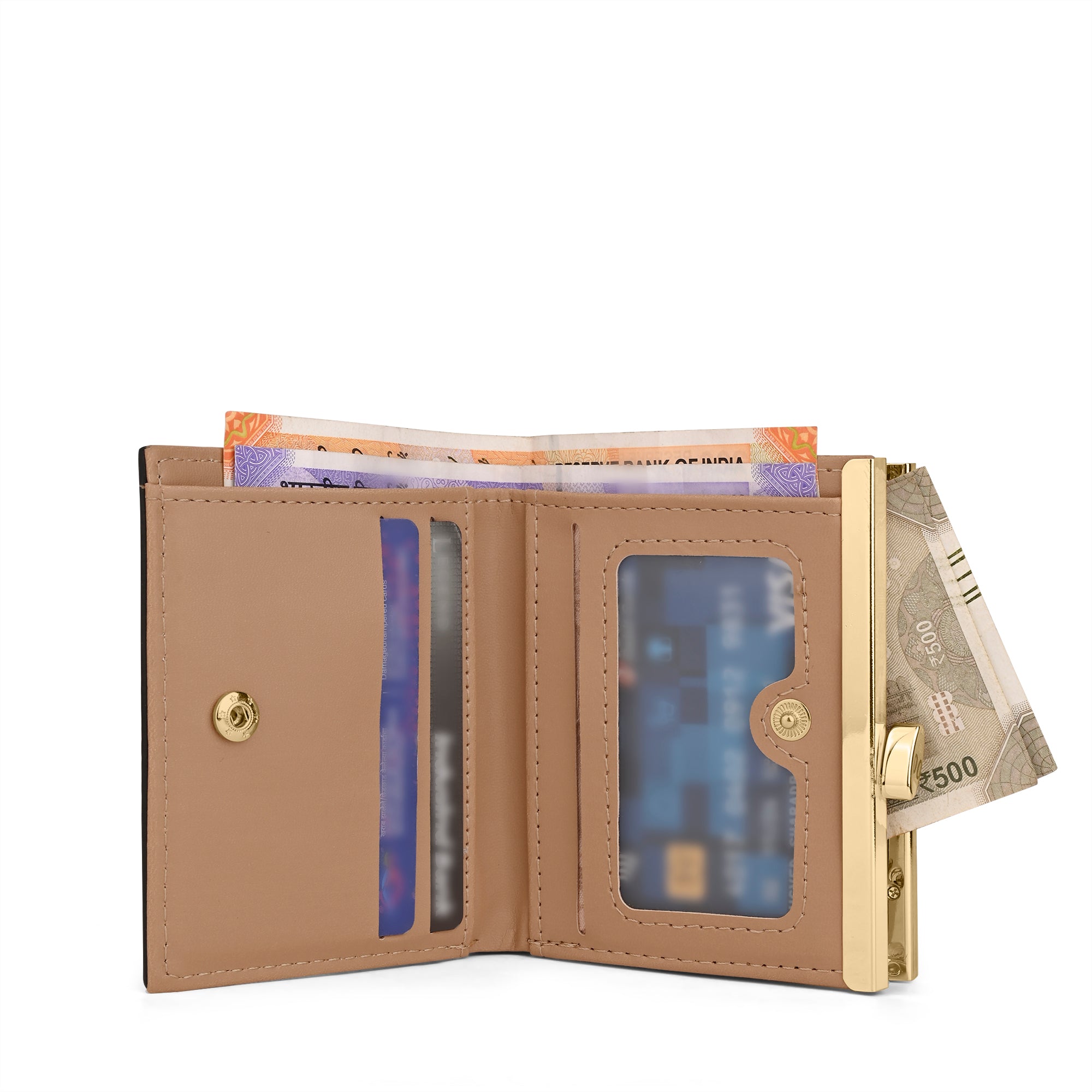 Mono Romane Small Frame Wallet Charcoal