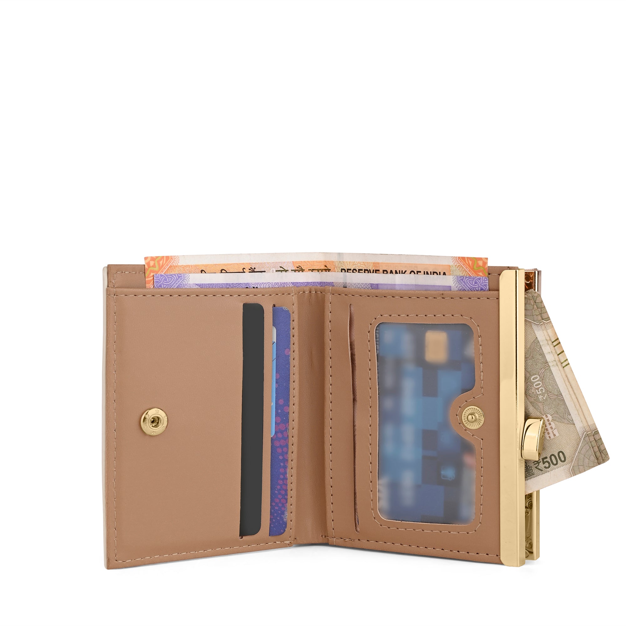 Mono Romane Small Frame Wallet Ivory