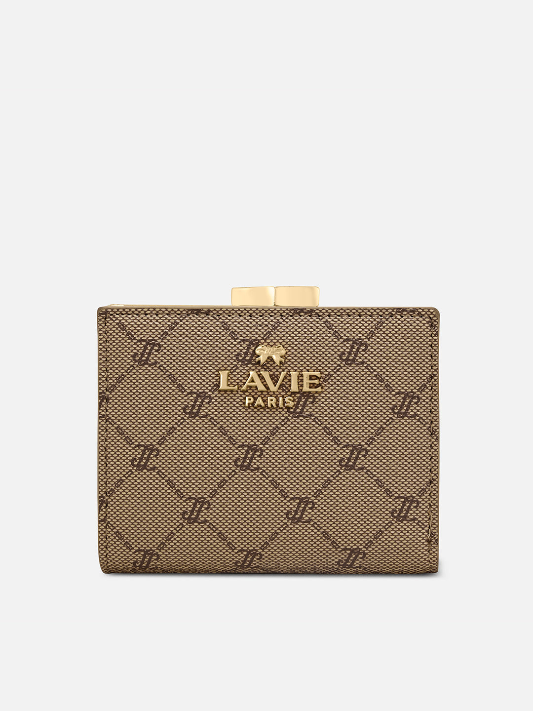 Mono Romane Small Frame Wallet Latte