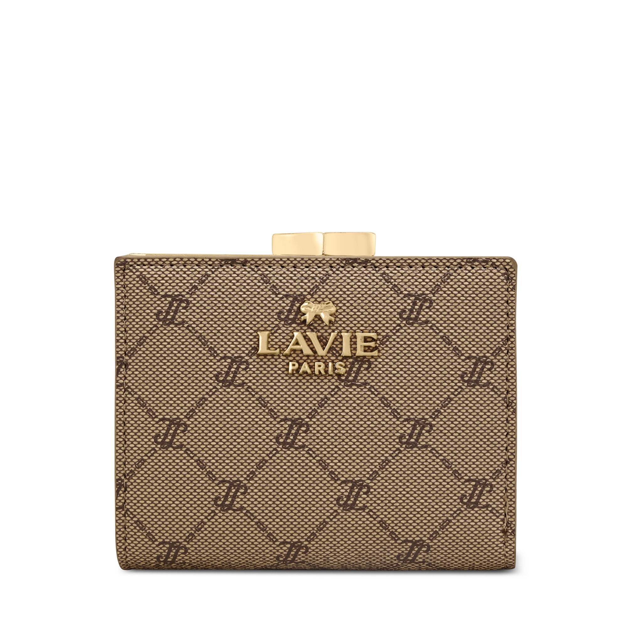 Mono Romane Small Frame Wallet Latte