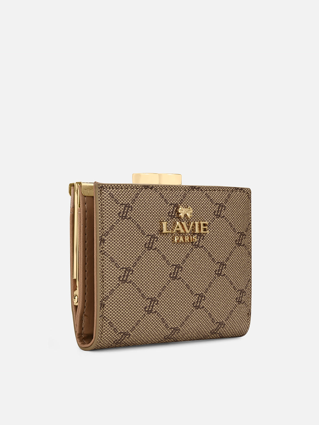 Mono Romane Small Frame Wallet Latte