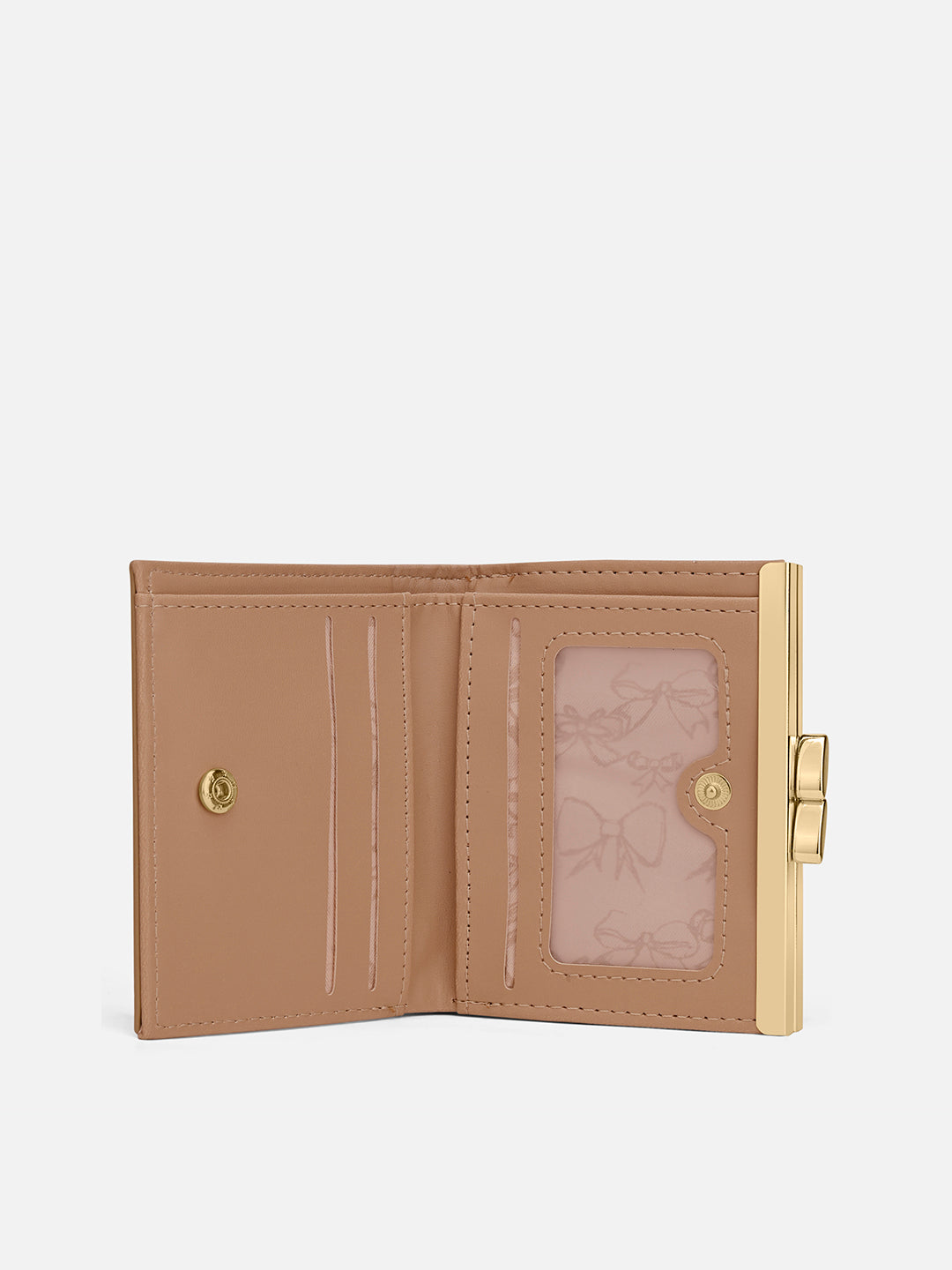 Mono Romane Small Frame Wallet Latte