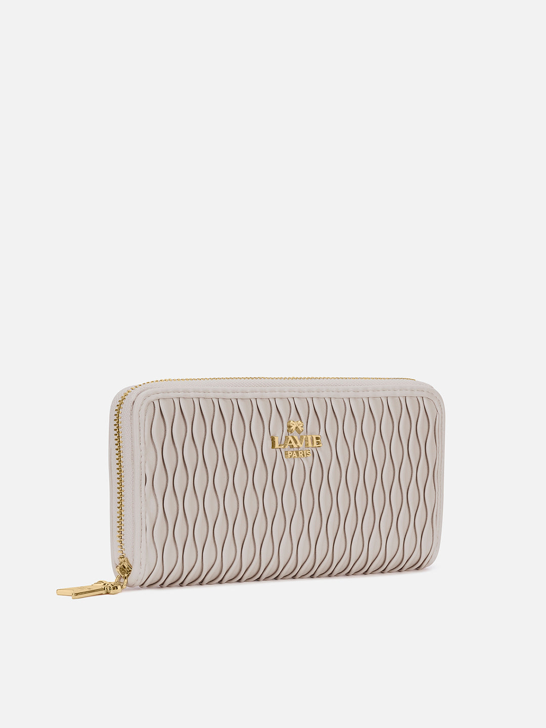 Pli Elite Large Zip Around Wallet Off White