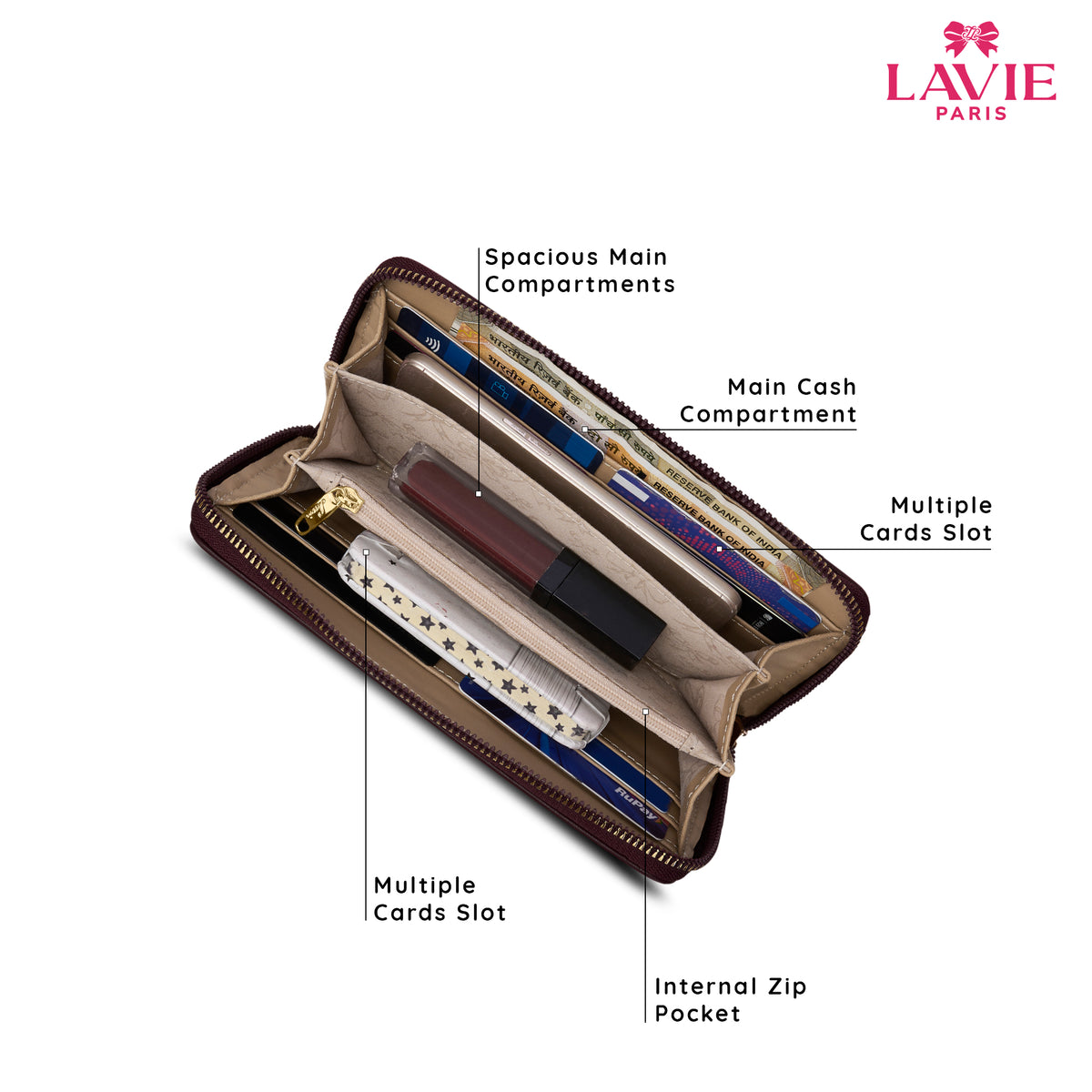 Soft Alfie Zip Around Large Wine Wallet